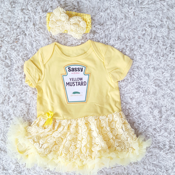 mustard infant dress